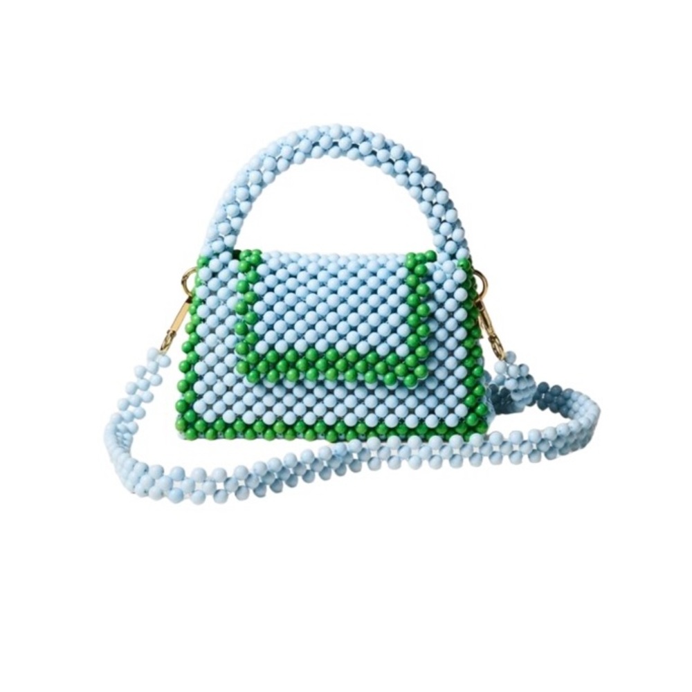 Kate Spade Target Blue Green Colorblock Beaded Crossbody Purse Bag New Nwt